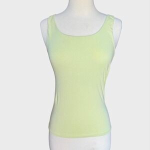 J Jill Tank Top Cami‎ Spring Green Small Cotton Blend Summer Casual Y2K